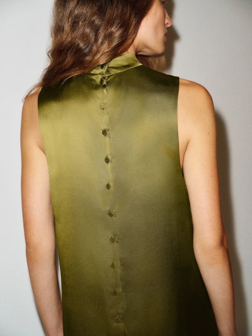 Reformation Lantana Silk Dress In Pear - Picture 6 of 6